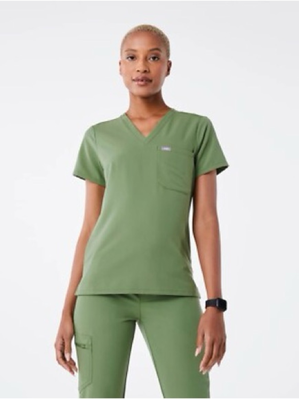 FIGS Catarina Scrub Top in Fern